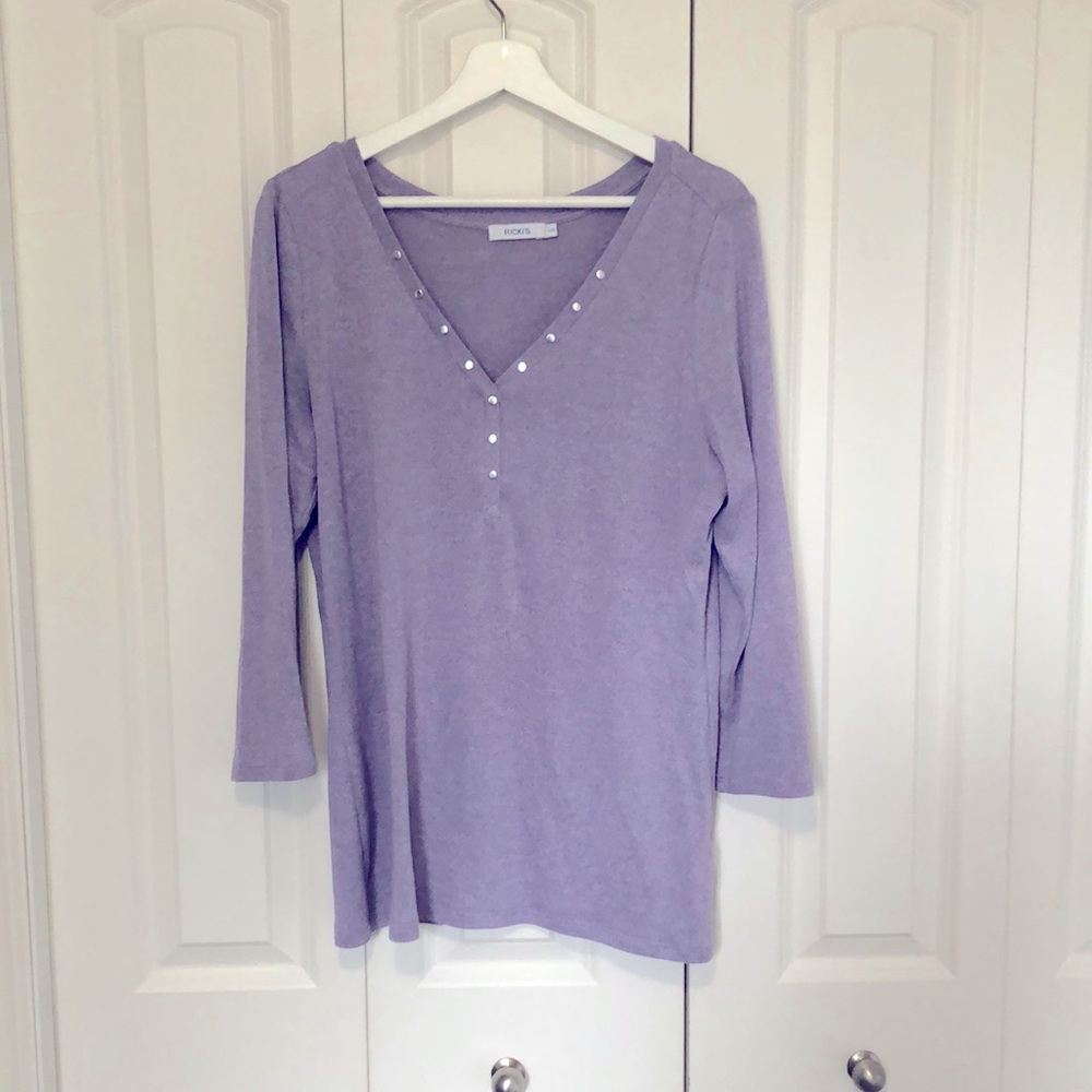 Mauve/purple Ricki’s Henley 3/4 sleeve top